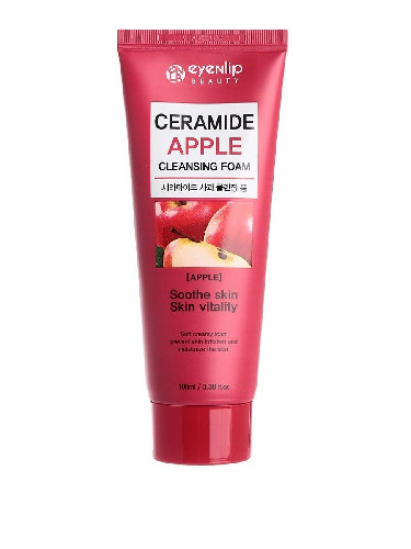 Пенка для умывания с экстрактом яблока CERAMIDE APPLE CLEANSING FOAM, 100мл